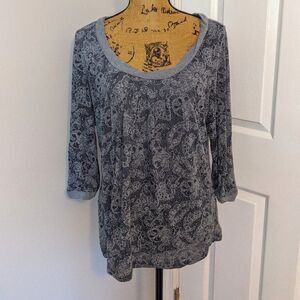 Grey 3/4 sleeve top